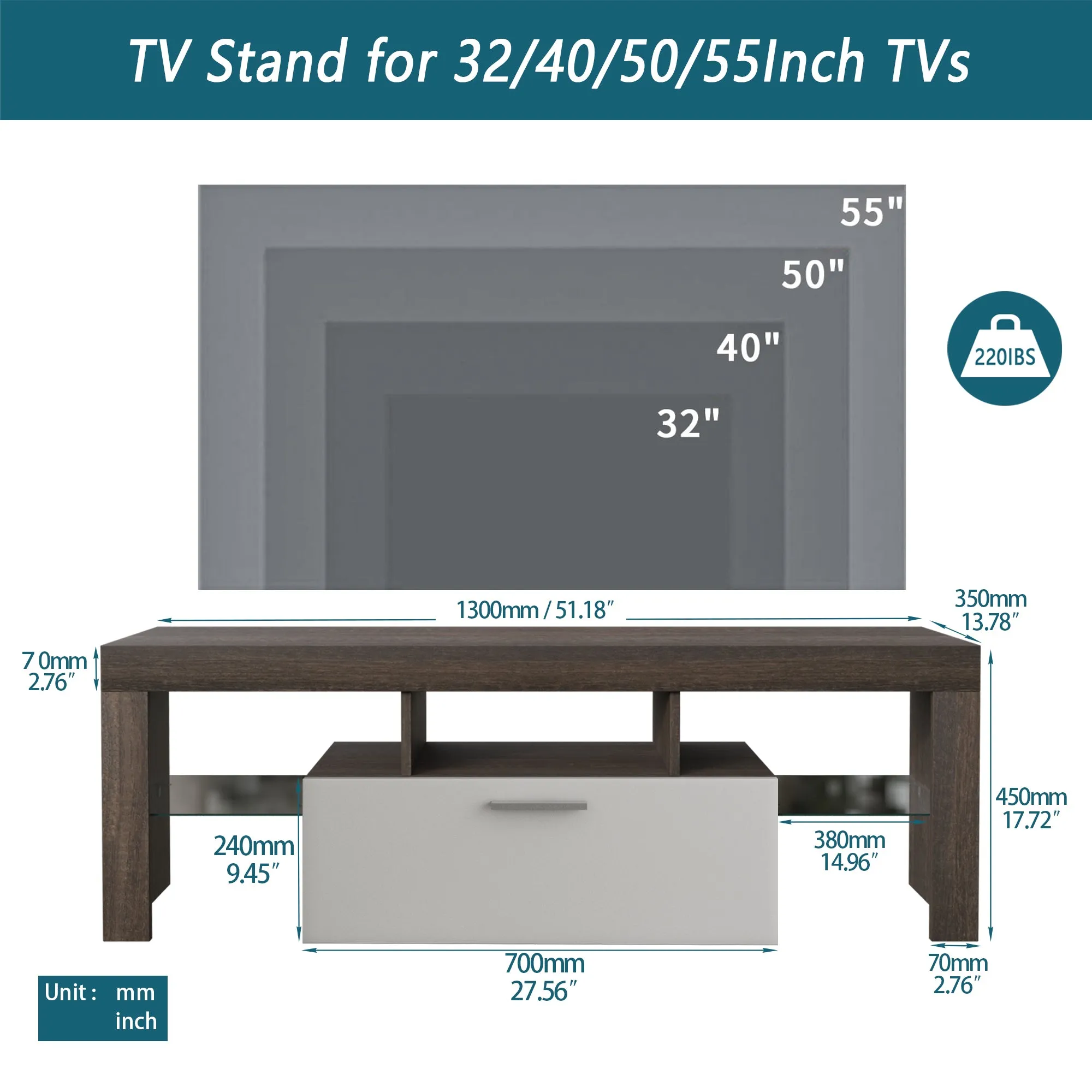 20 minutes quick assembly brown simple modern TV cabinet Floor cabinet Floor TV wall cabinet Brown   white modern TV bracket
