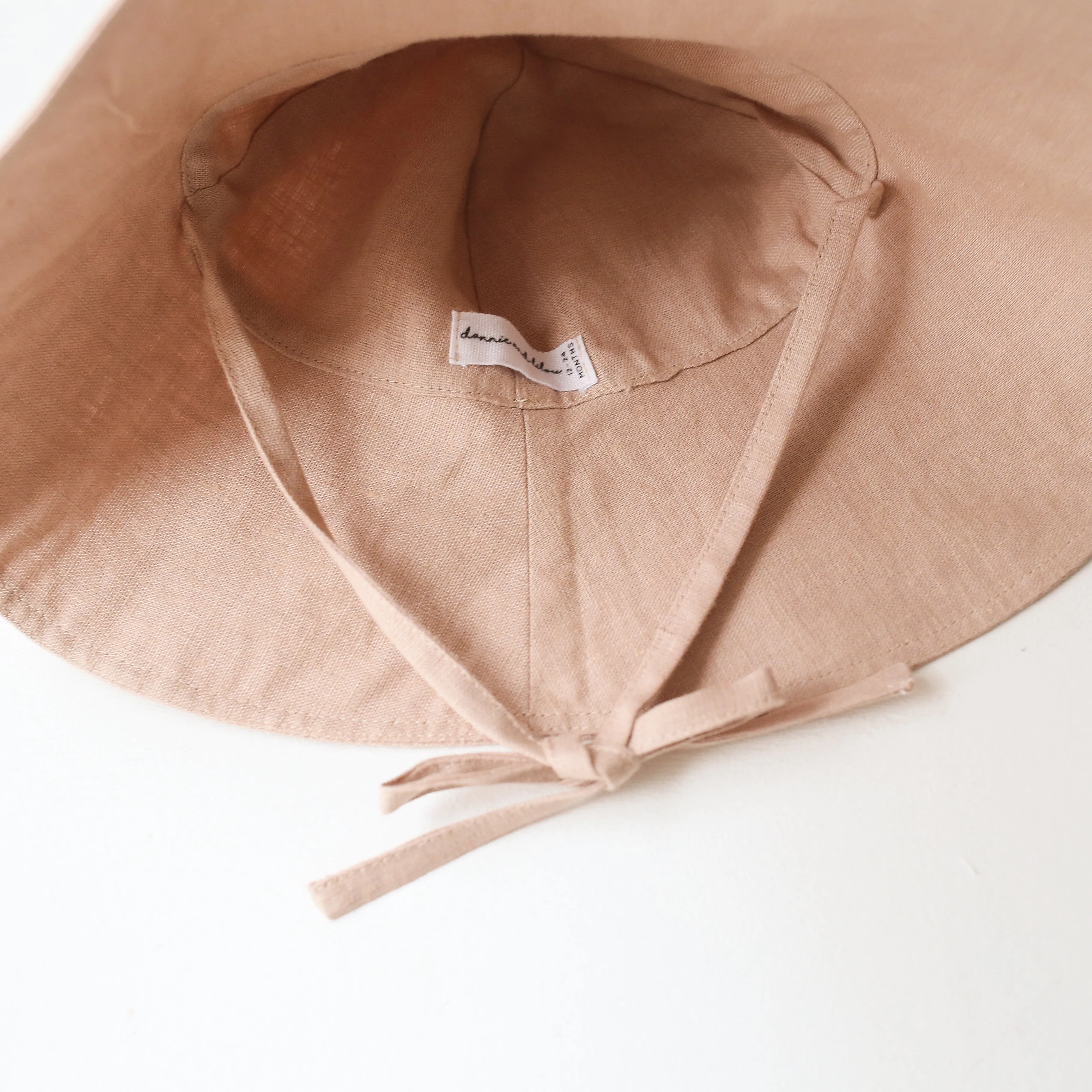 Beige Linen Wide Brim Sun Hat