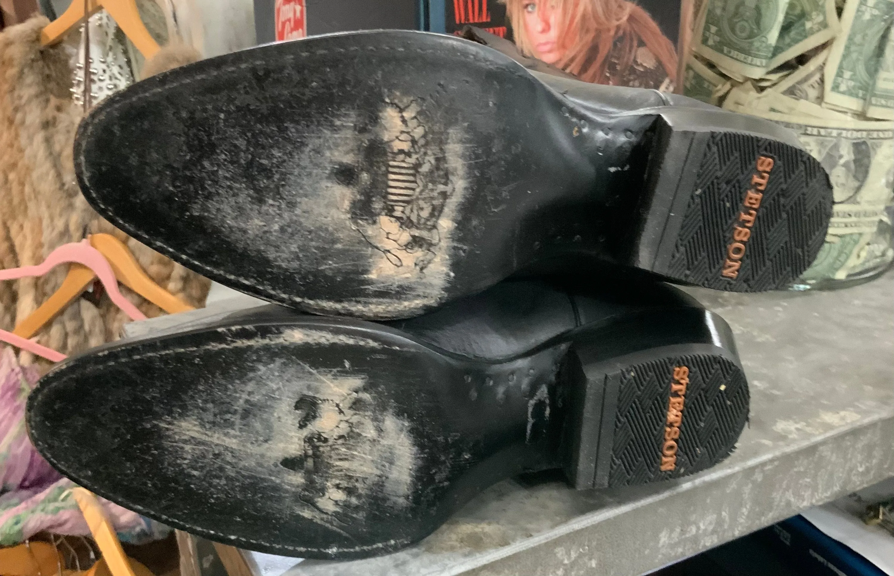 Black Stetson Black Boots EUC 8D or 10B