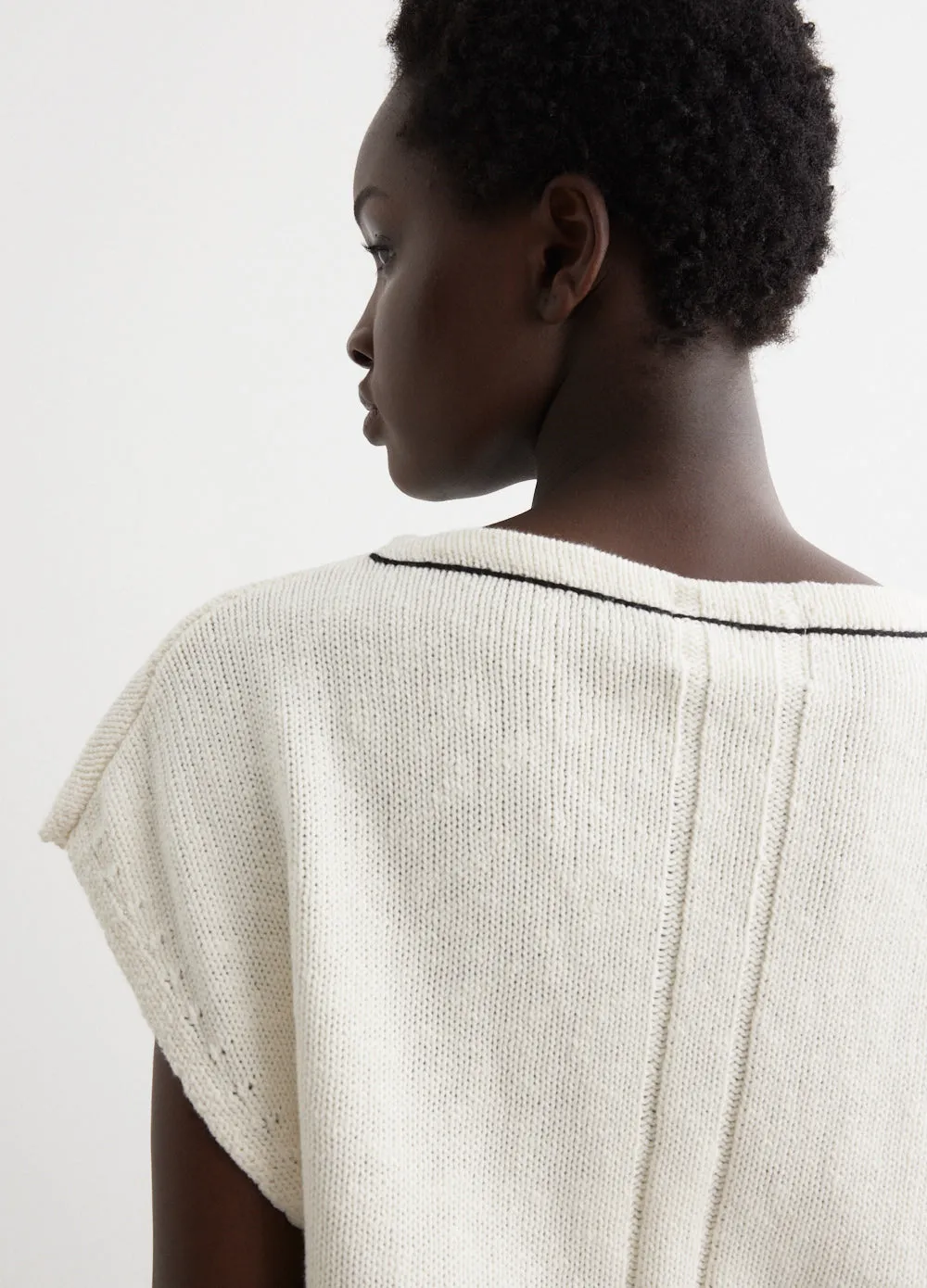 Boatneck Cap Sleeve Knit