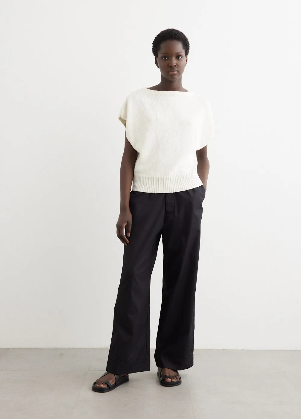 Boatneck Cap Sleeve Knit