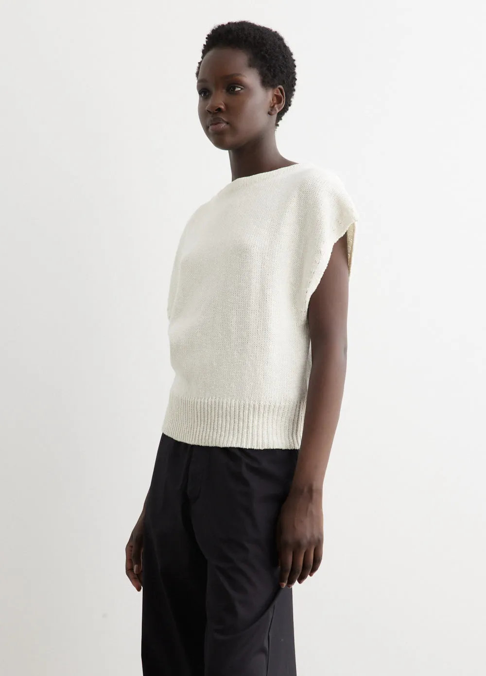 Boatneck Cap Sleeve Knit