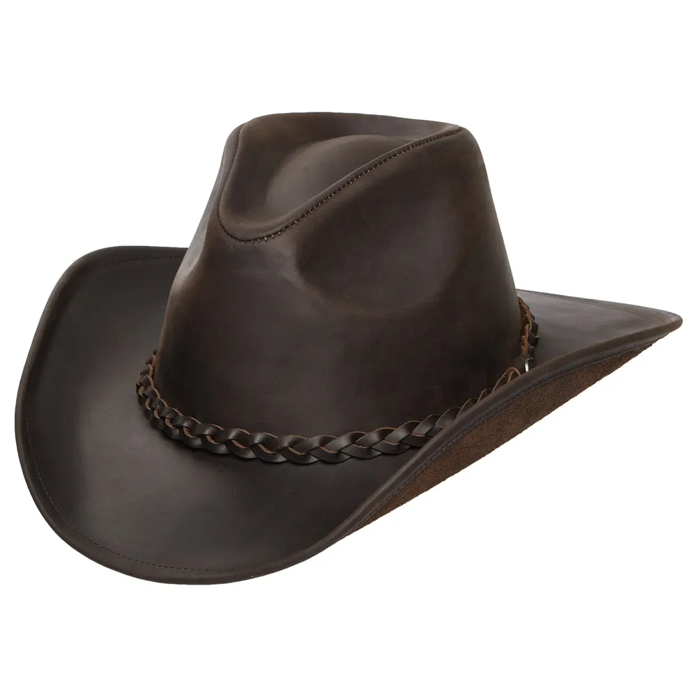 Buffalo Leather Cowboy Hat - Chocolate