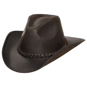 Buffalo Leather Cowboy Hat - Chocolate