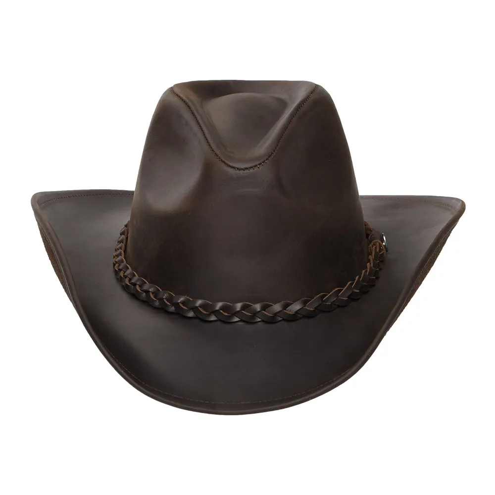 Buffalo Leather Cowboy Hat - Chocolate