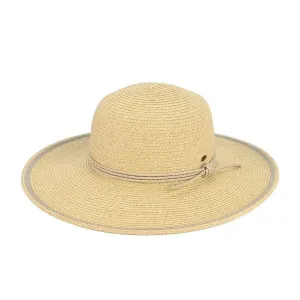 C.C. Wide Brim Sun Hat w/ Rope Detail