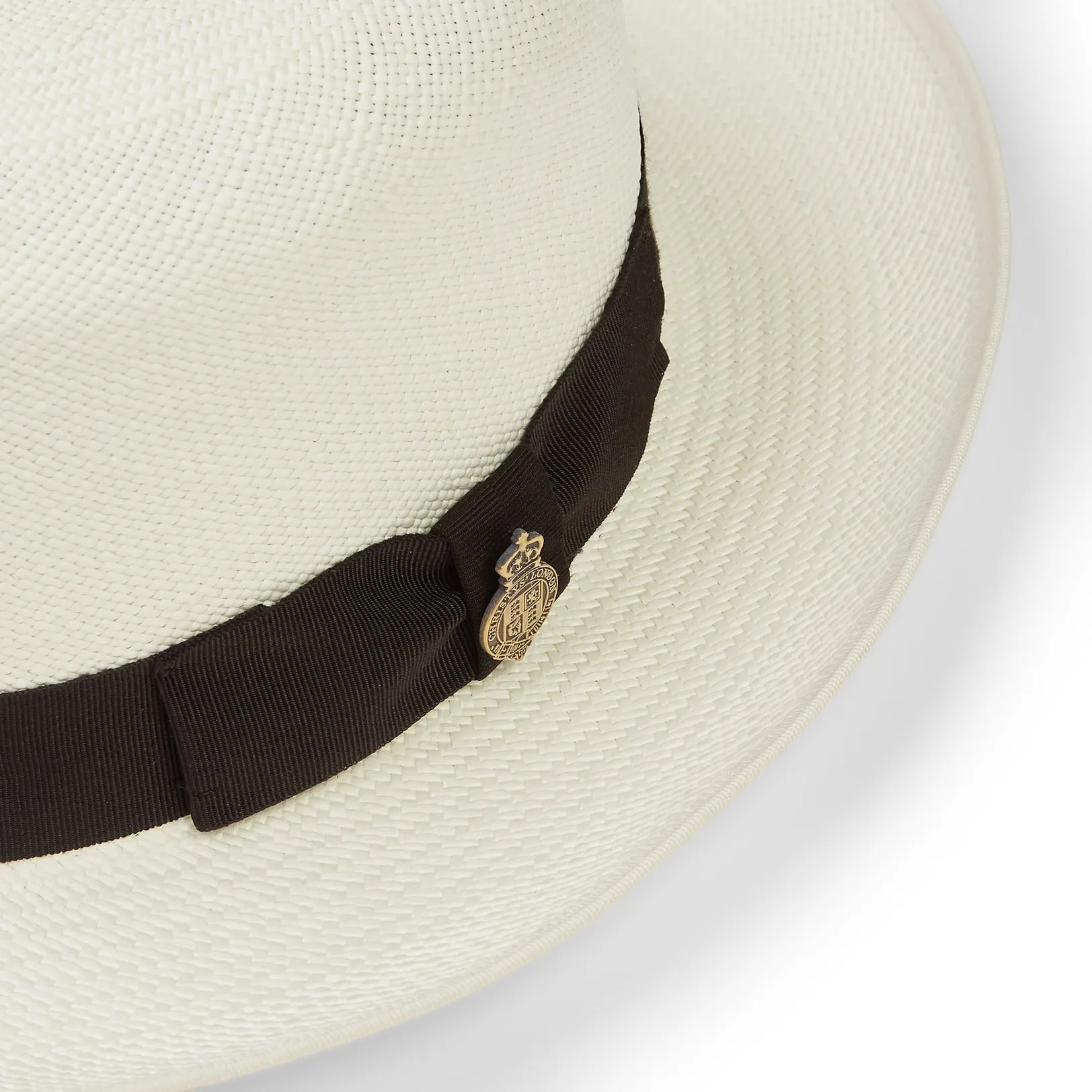 Christys' Classic Folder Panama Hat - Black Band Bleached