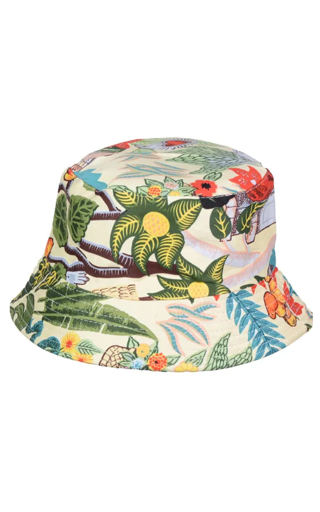 JH879 Reversible Wild Flower Print Cotton Bucket Hat