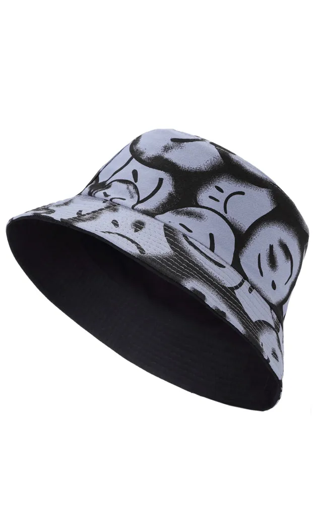 JH882 Reversible Smile Print Cotton Bucket Hat