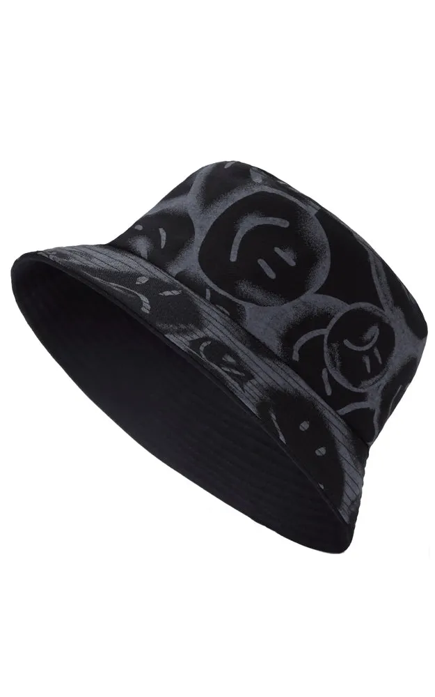 JH882 Reversible Smile Print Cotton Bucket Hat
