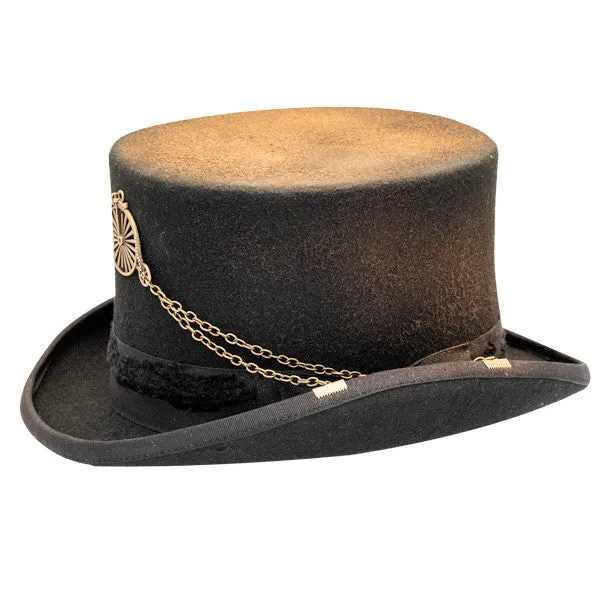 Kenny K - "The Jester" Distressed Steam Punk Top Hat