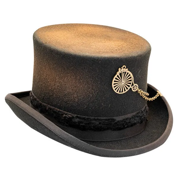 Kenny K - "The Jester" Distressed Steam Punk Top Hat