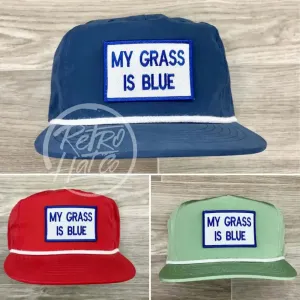 My Grass Is Blue on Retro Poly Rope Hat