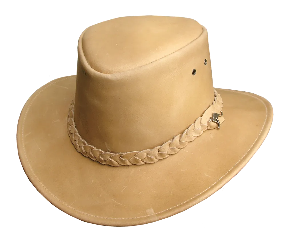 Nullarbor Leather hat in Bone