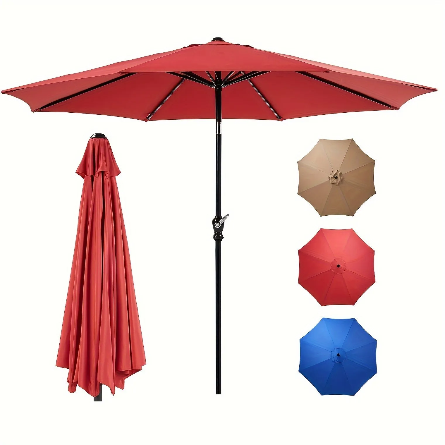 Outdoor Patio Umbrella, 8 Iron Umbrella Ribs, Robust Metal Construction, Sunburn Protection, Waterproof, Classics Color Matching, Suitable For Various Outdoor Scenes