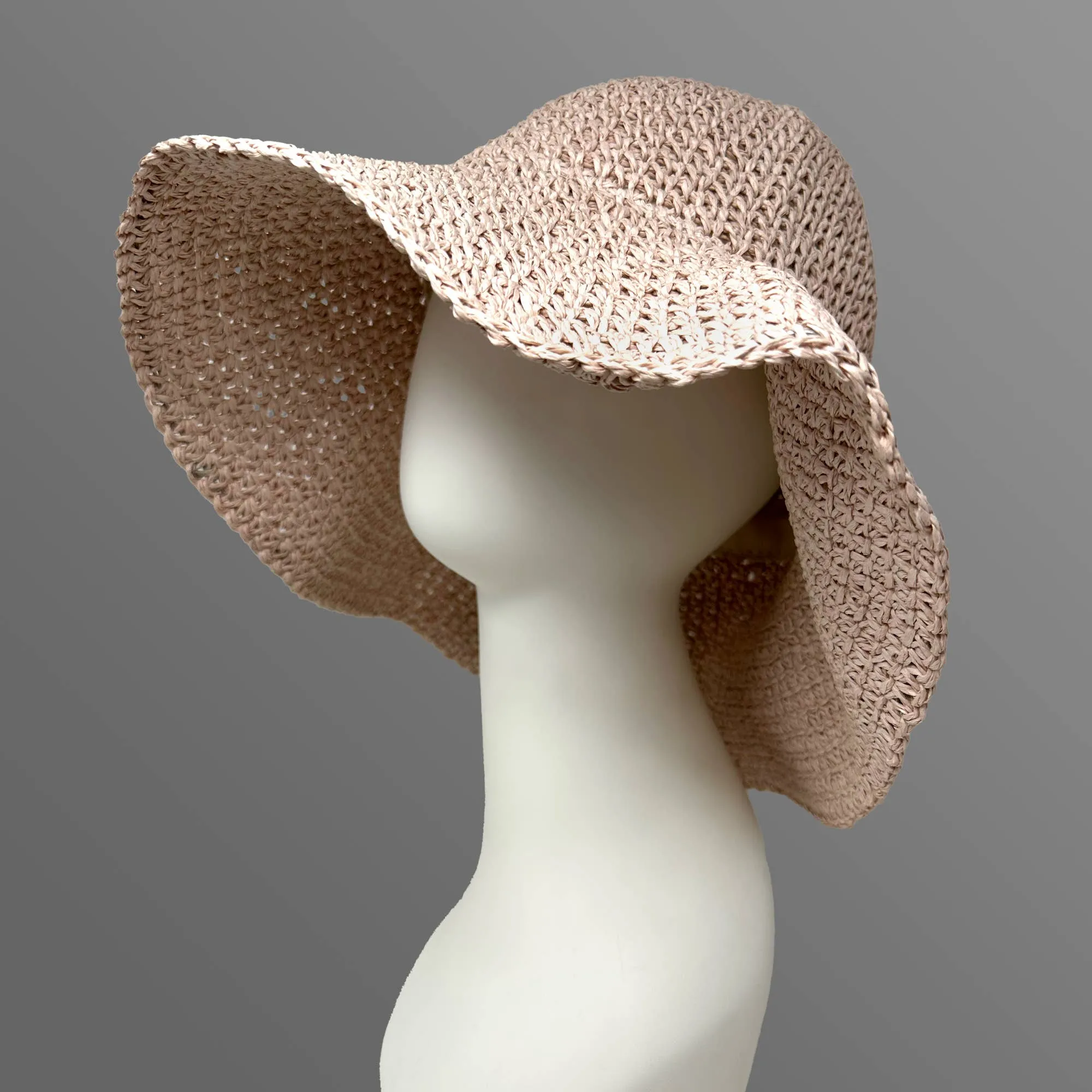 Rainbow Unicorn Birthday Surprise - Capri Straw Sun Hat: Tan