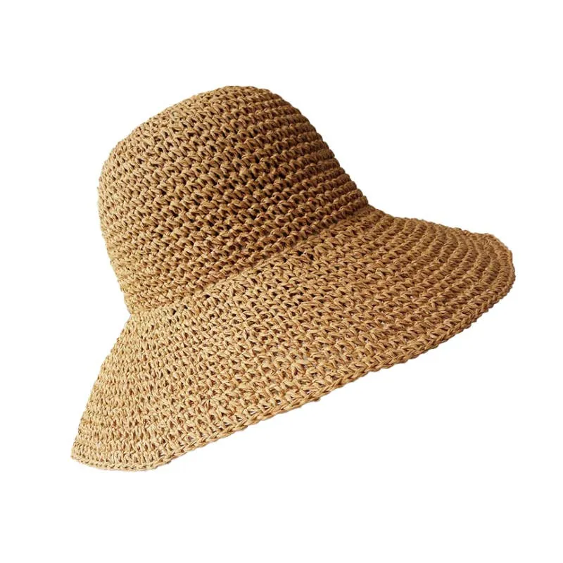 Rainbow Unicorn Birthday Surprise - Capri Straw Sun Hat: Tan