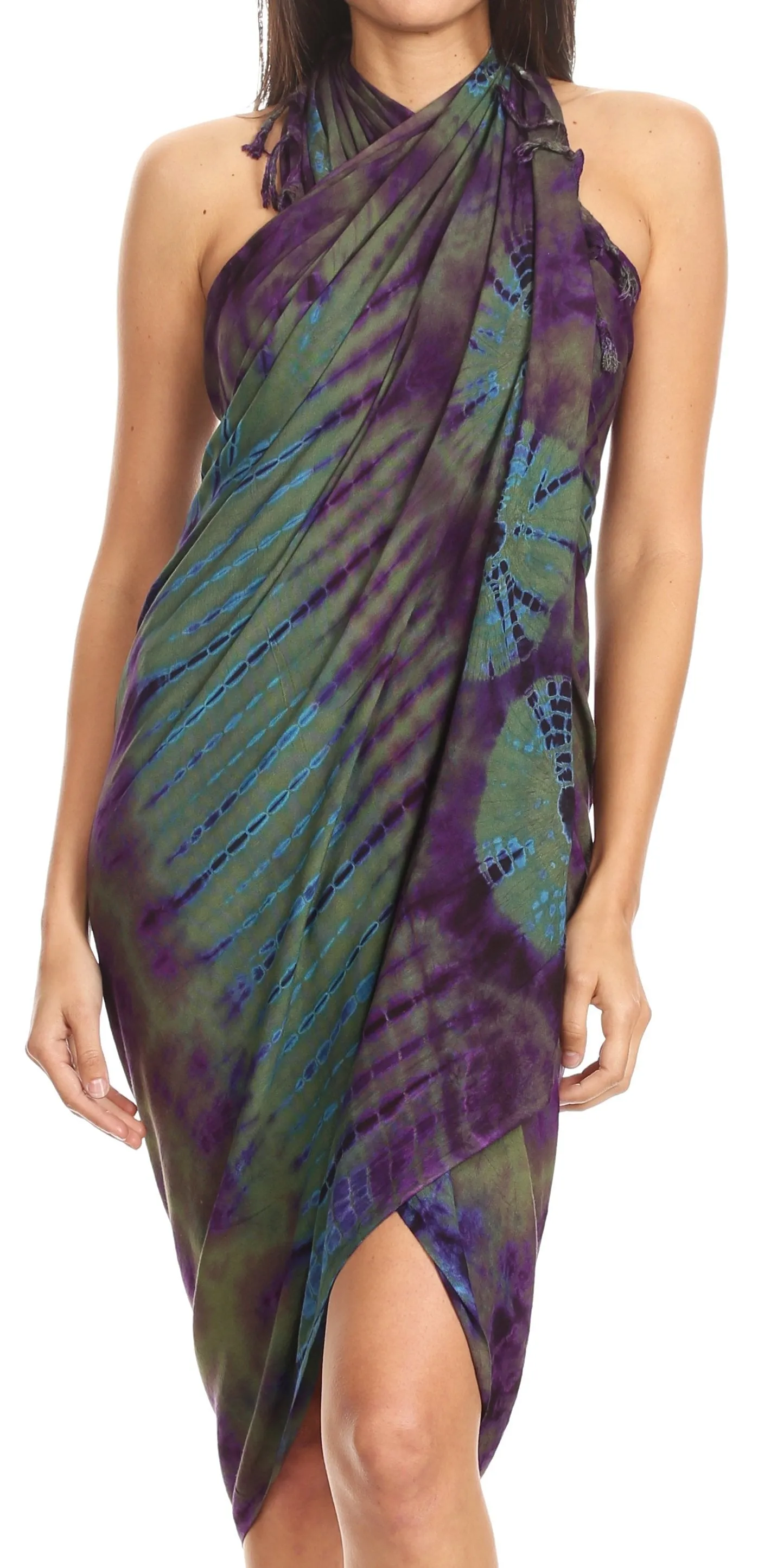 Sakkas Lygia Women's Summer Floral Print Sarong Swimsuit Cover up Beach Wrap Skirt