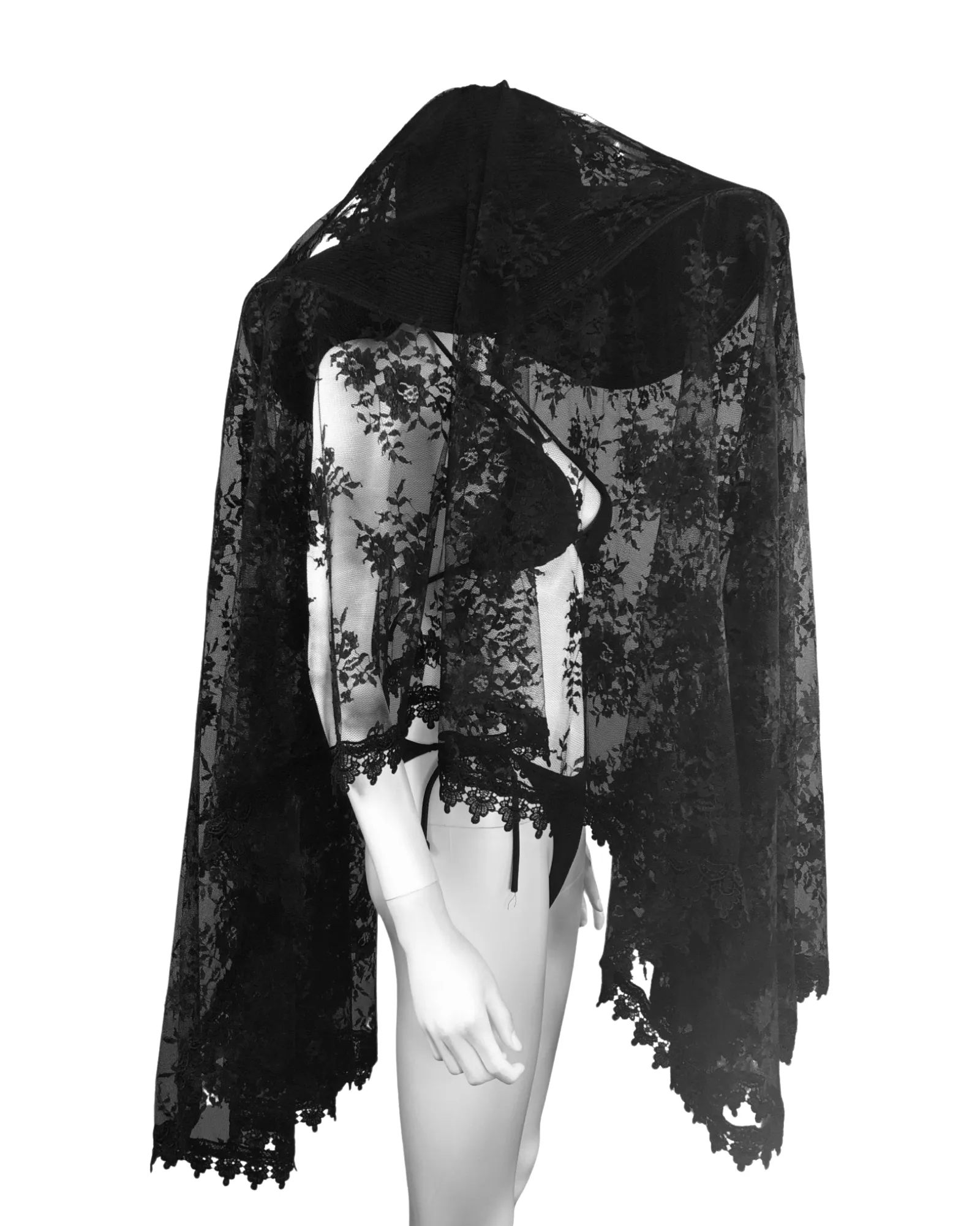 Set - Lydia Lace Veil & Some Like It Goth Hat