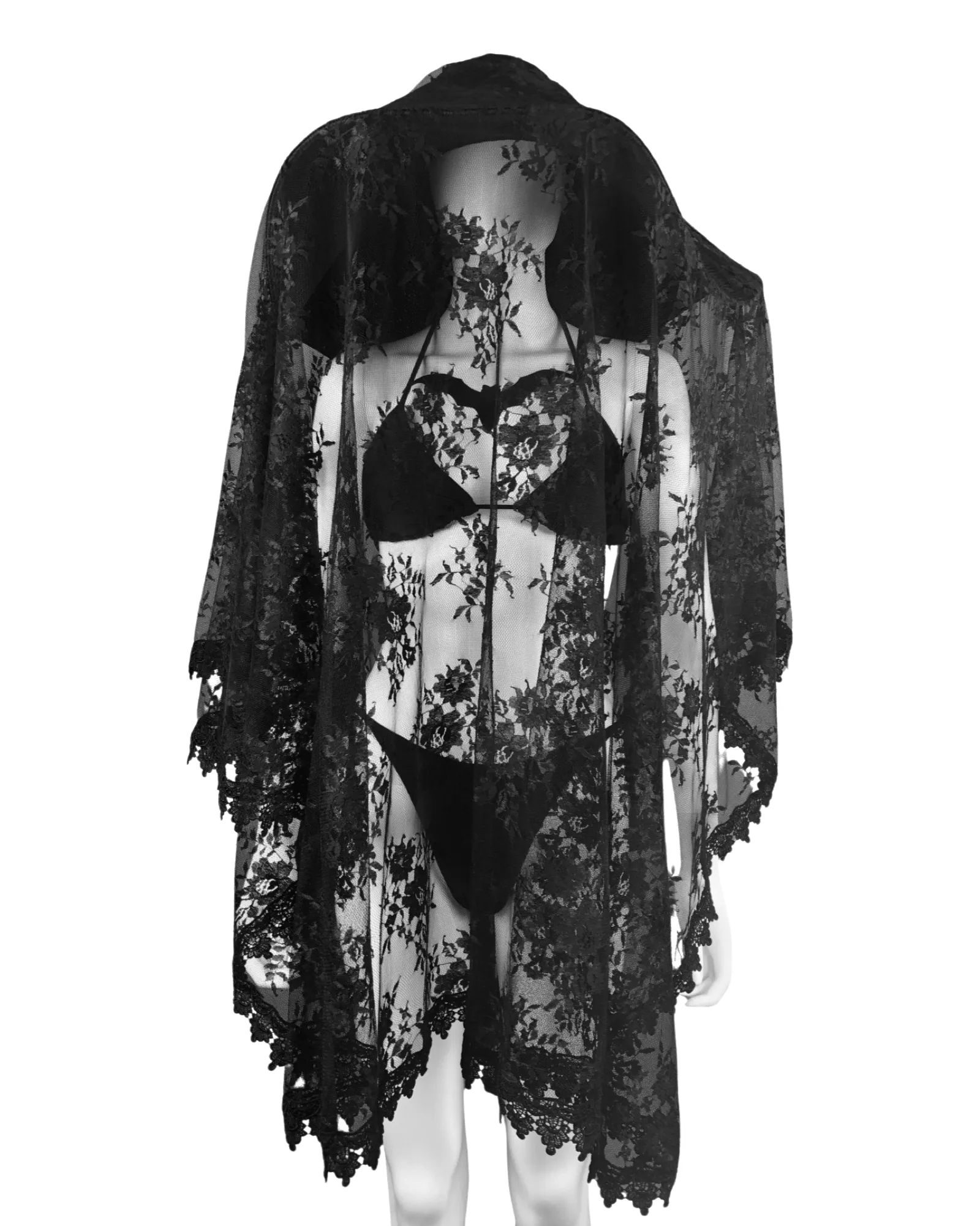 Set - Lydia Lace Veil & Some Like It Goth Hat