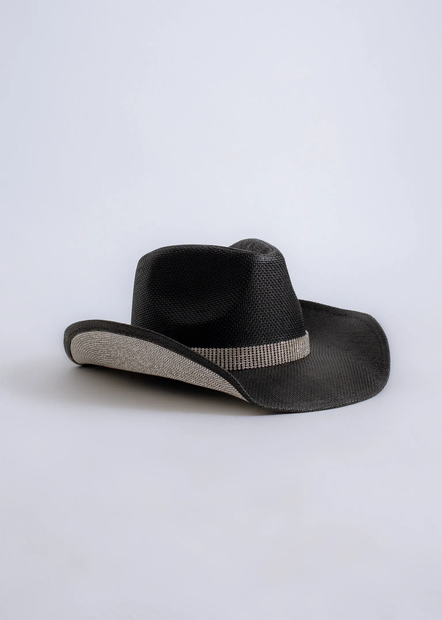 Sunset Glamour Rhinestones Cowboy Hat Black