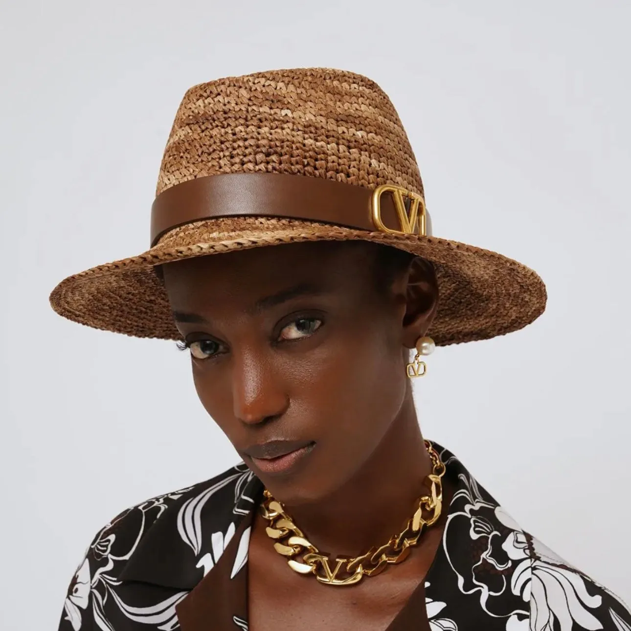 Valentino VLogo Woven Hat