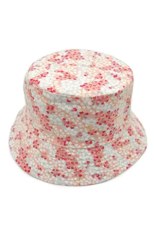 WHU210095PEA Reversible Cherry Blossom Print Cotton Bucket Hat
