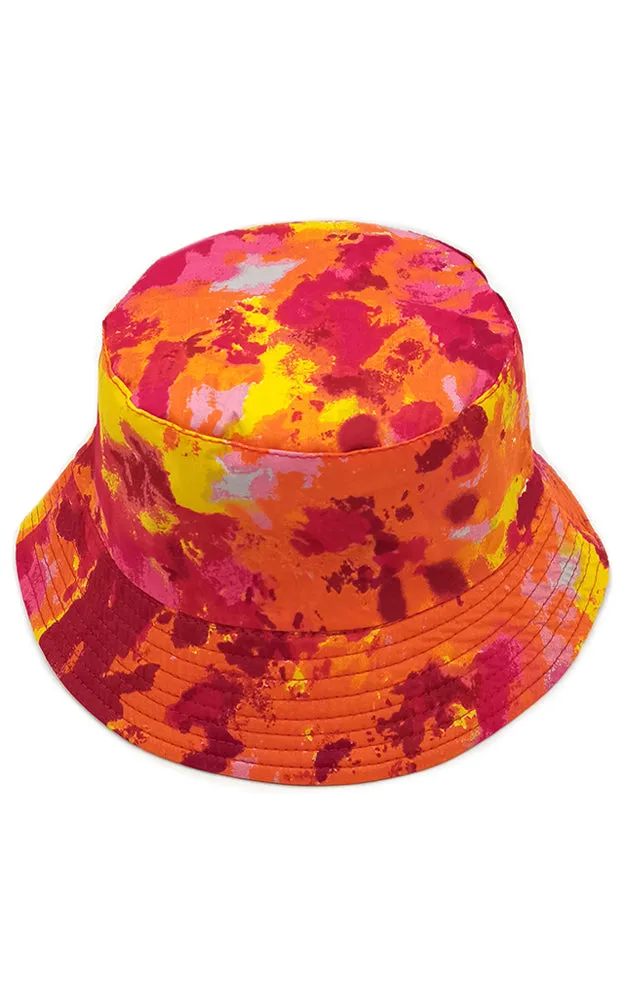 WHU210104 Reversible Tie Dyed Print Cotton Bucket Hat
